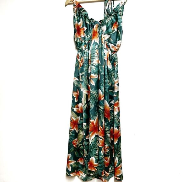 CUPSHE Women's Backless Maxi Dress in Tropical Green. Sz M 8-10 - Picture 7 of 10